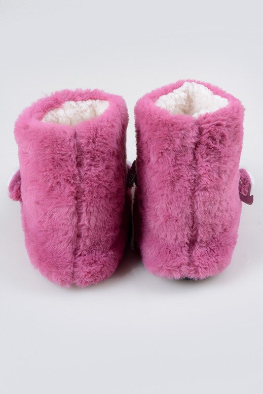 Furry Reindeer Slipper Booties for Women