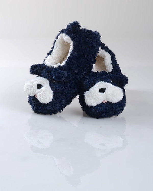 Furry Dog Faux Sherpa Slippers