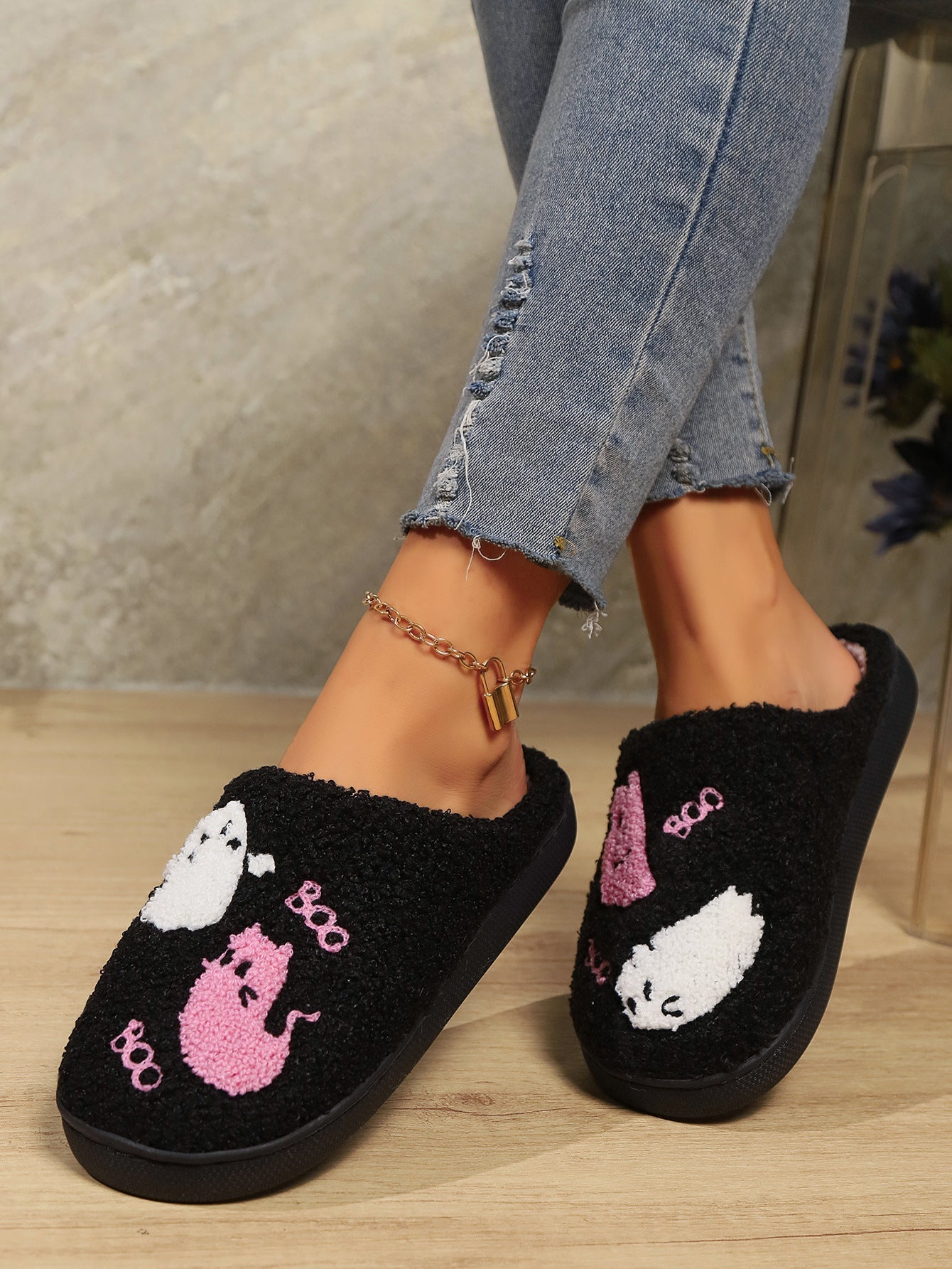 Ghost Cats - Furry Adult Slippers