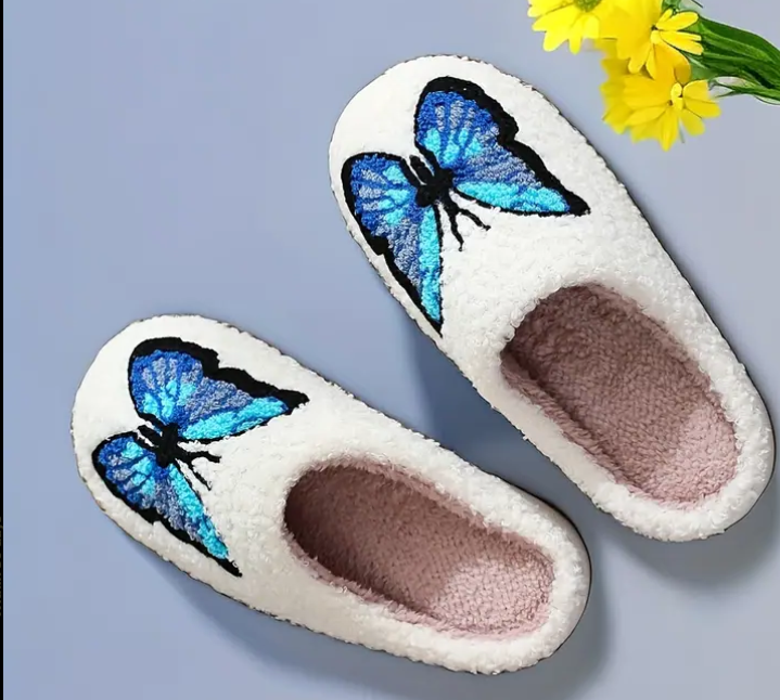 Free Spirit Butterfly - Furry Adult Slippers