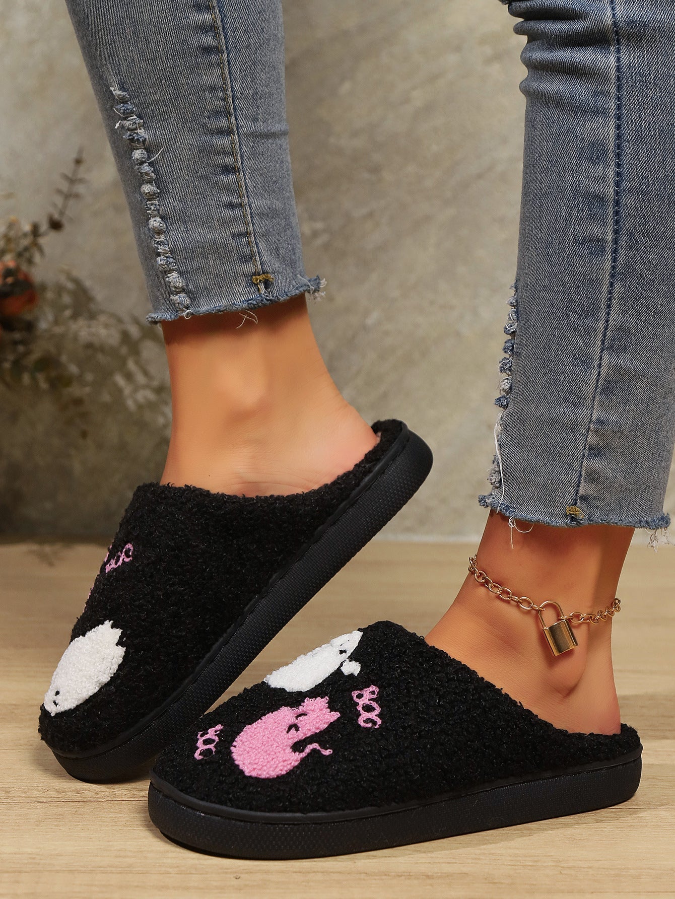 Ghost Cats - Furry Adult Slippers